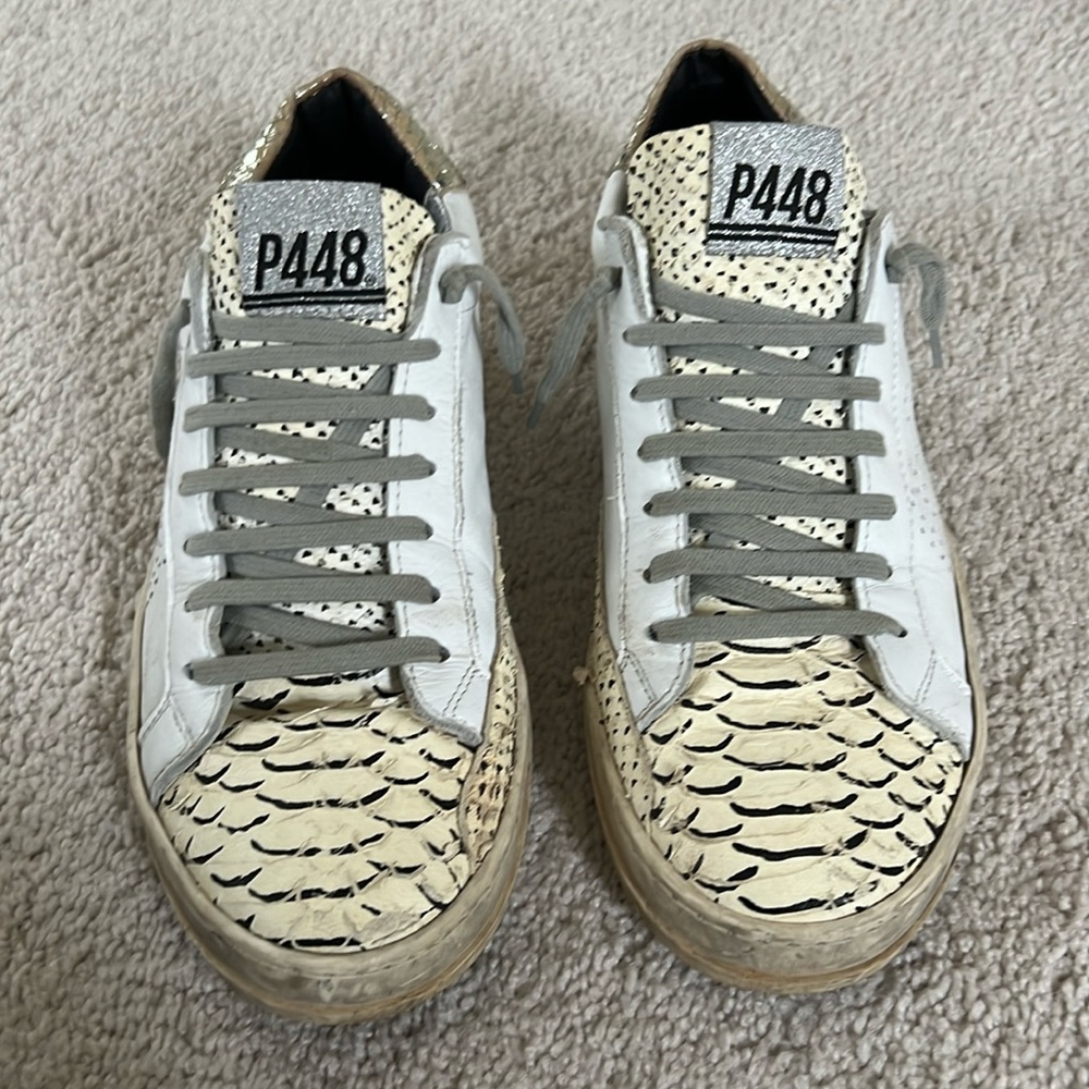 P448 distressed sneakers